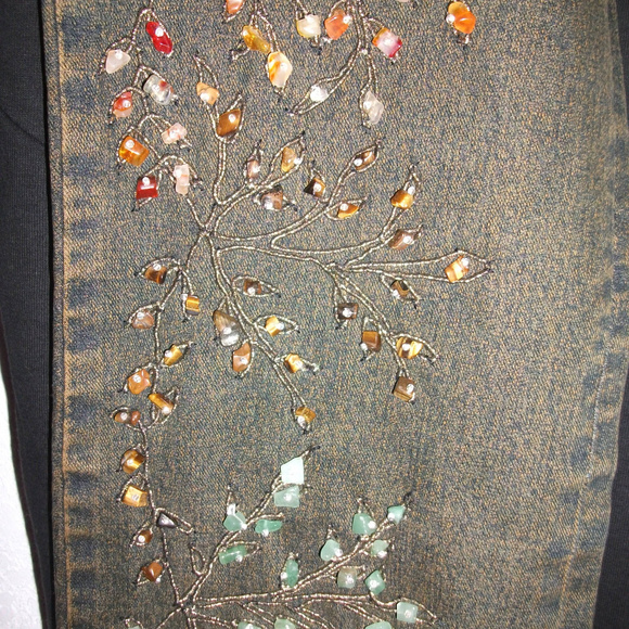 Women's 28 AZI STUNNING AMAZINGLY BEADED JEANS - Picture 4 of 8